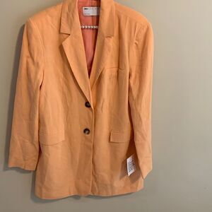 NEW ASOS DESIGN Peach Linen Blend Blazer Size 4